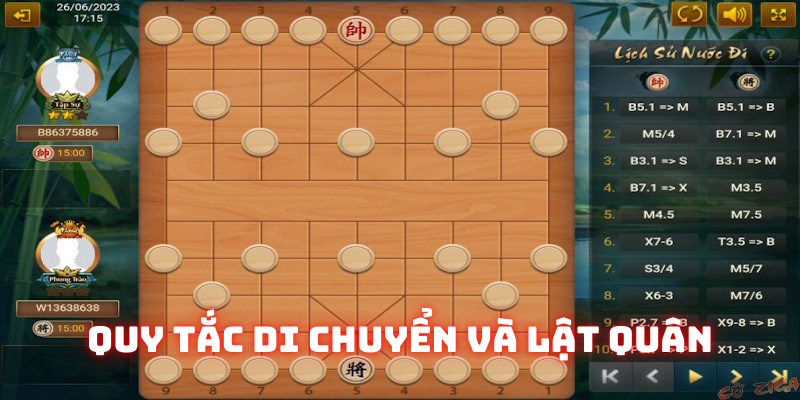 Di chuyển và lật quân đều có quy tắc riêng